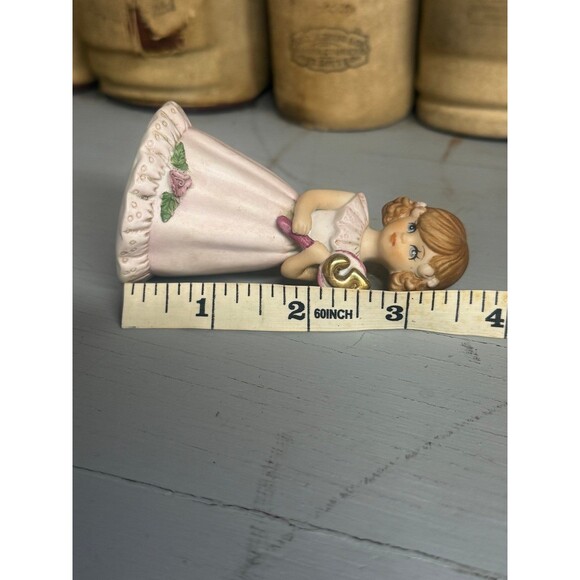 Vintage Enesco Growing Up Girls Age 5 Blonde Figurine 1982 Porcelain Birthday - Picture 7 of 12